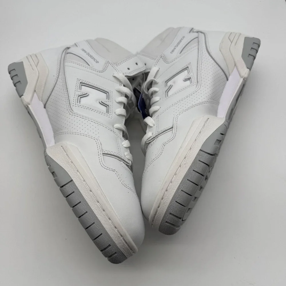 New Balance 650R high top sneakers triple white Leather BB650RWW Mens 13 NEW